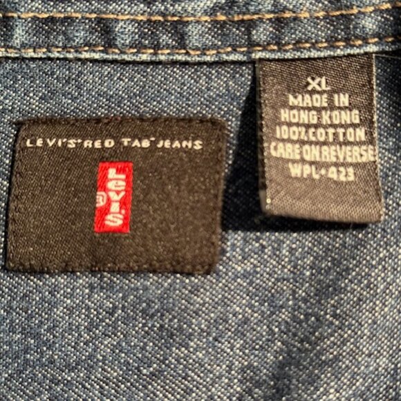 Levi's Vintage Red Tab Denim Shirt Chest Pockets Shacket  Size XL w/defect - Picture 8 of 10